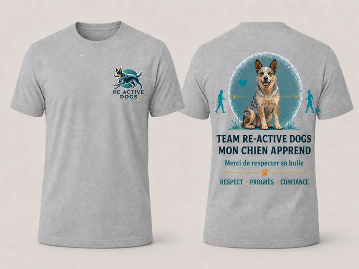 Tee-shirt Team Re-Active Dogs, premier visuel recto et verso