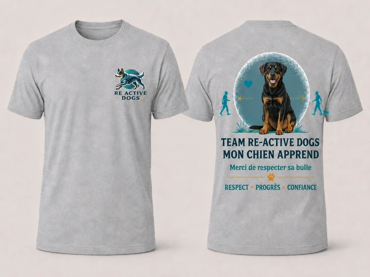Tee-shirt Team Re-Active Dogs, troisième visuel recto et verso